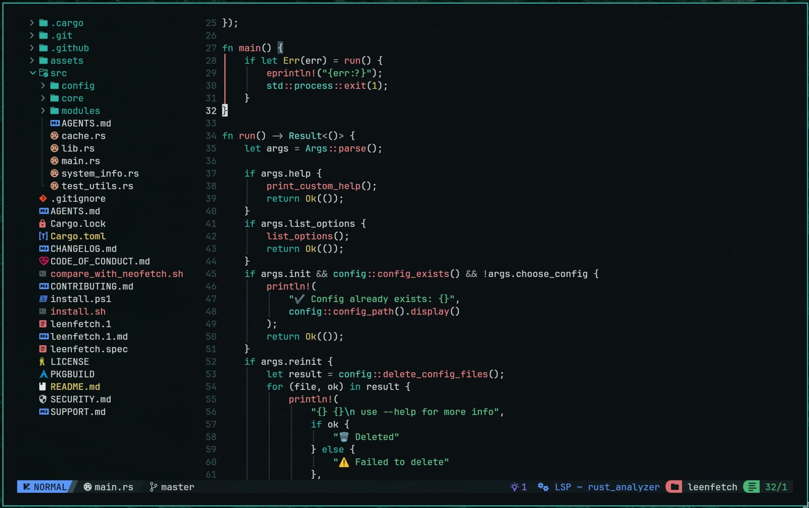 Leenium Neovim preview